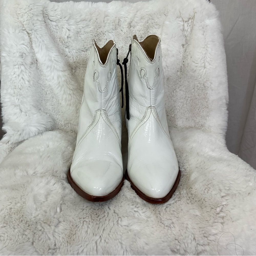 NEW Free People White Frontier Patent Leather Western Boots 9 EUR 39.5 - Picture 13 of 13
